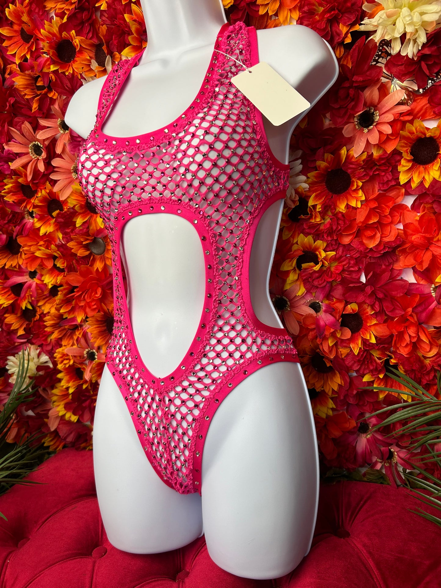 Pink Bedazzled Bodysuit