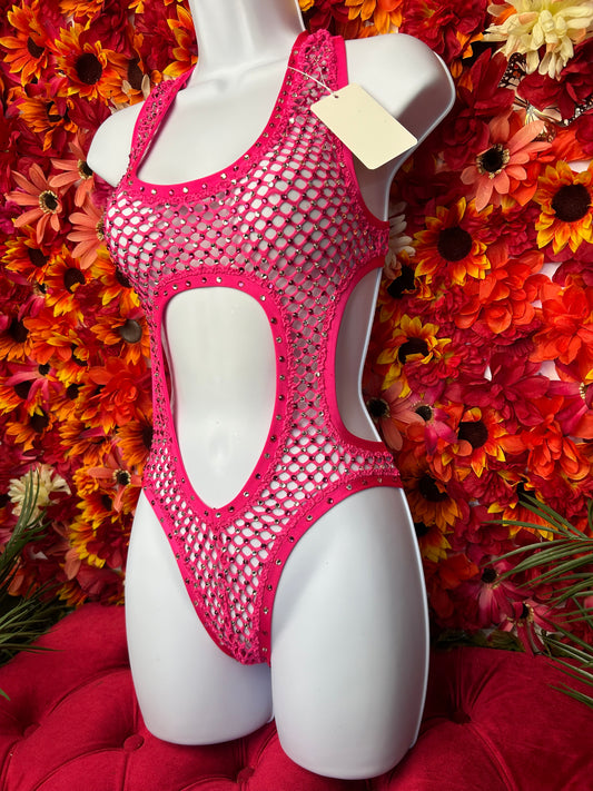 Pink Bedazzled Bodysuit